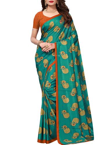 conversational printed saree with blouse - 15620725 - Very Small Image - 1