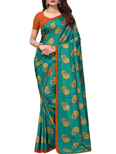 conversational printed saree with blouse - 15620726 - Very Small Image - 1
