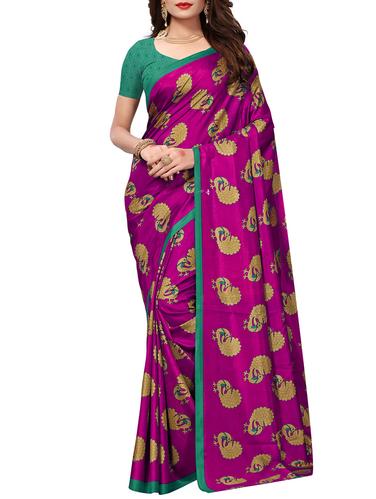 conversational printed saree with blouse - 15620736 - Very Small Image - 1