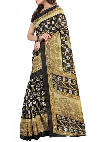 floral printed saree with blouse - 15620758 - Very Small Image - 1