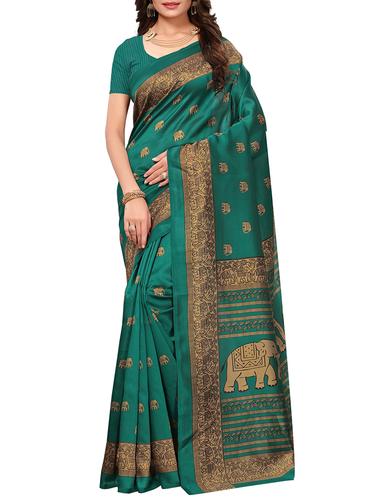 conversational printed saree with blouse - 15620765 - Very Small Image - 1