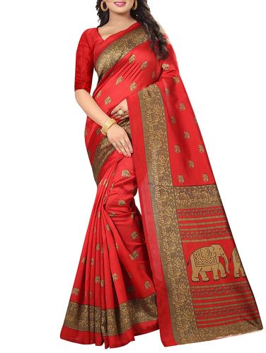 conversational printed saree with blouse - 15620766 - Very Small Image - 1