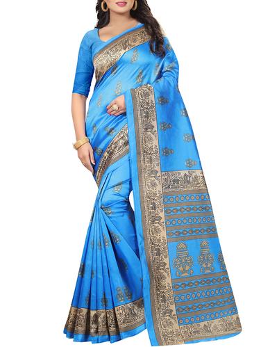 conversational printed saree with blouse - 15620767 - Very Small Image - 1
