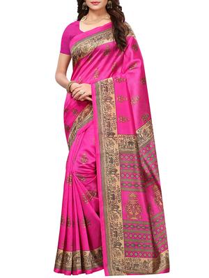 conversational printed saree with blouse - 15620768 - Standard Image - 1