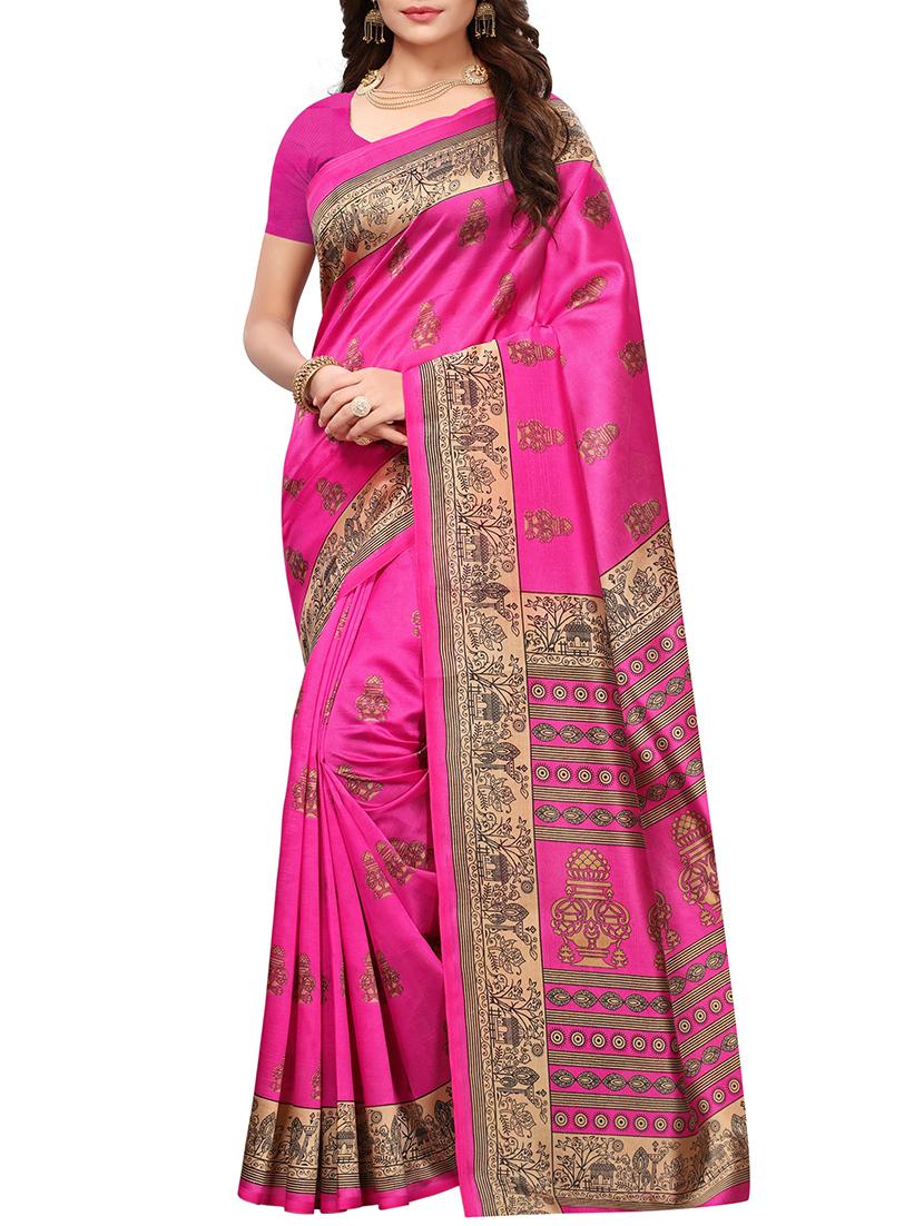 conversational printed saree with blouse - 15620768 - Zoom Image - 1