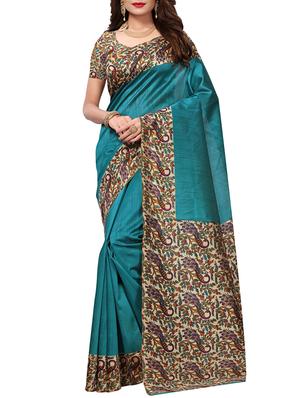 kalamkari printed border saree with blouse - 15620773 - Standard Image - 1
