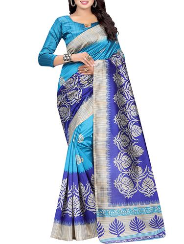 tonal shades printed saree with blouse - 15620776 - Very Small Image - 1