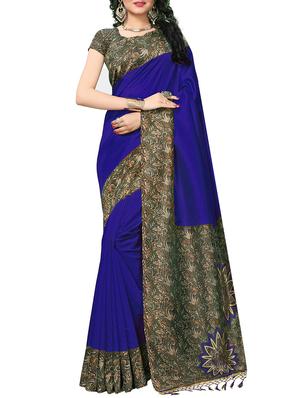 kalamkari printed border saree with blouse - 15620781 - Standard Image - 1