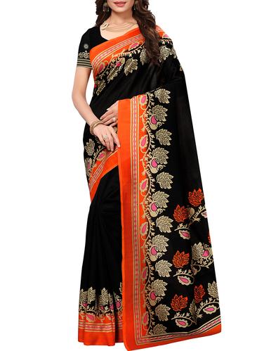 conversational printed saree with blouse - 15620786 - Very Small Image - 1