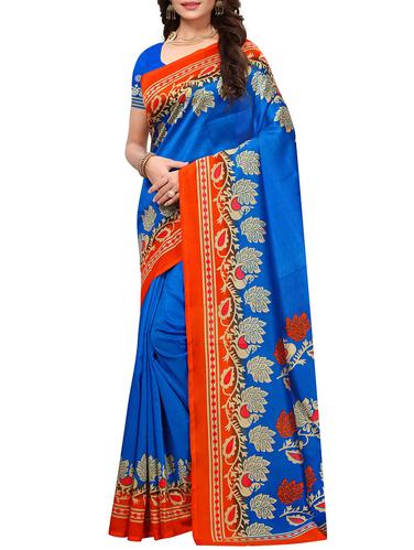 conversational printed saree with blouse - 15620787 - Very Small Image - 1