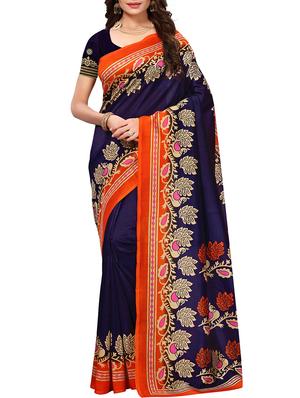 conversational printed saree with blouse - 15620789 - Standard Image - 1