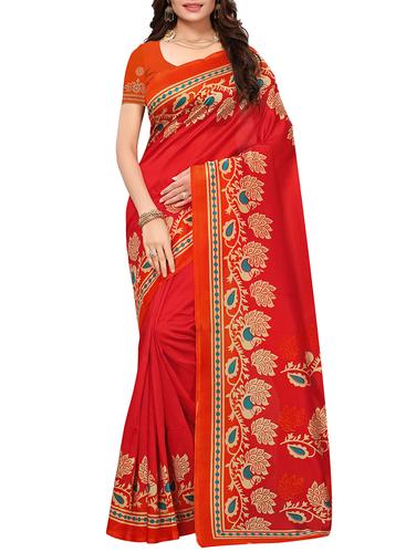 conversational printed saree with blouse - 15620791 - Very Small Image - 1