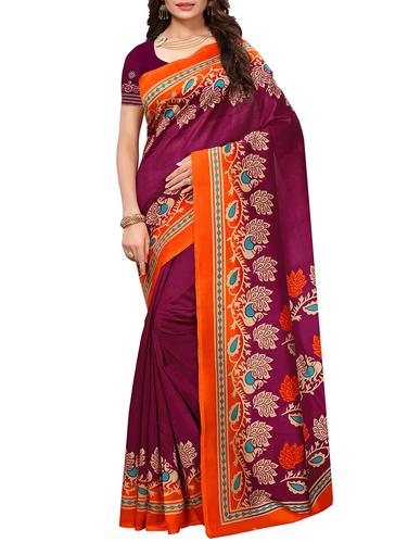 conversational printed saree with blouse - 15620792 - Very Small Image - 1