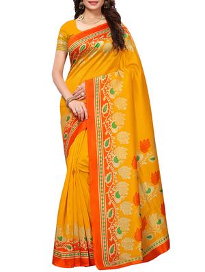 conversational printed saree with blouse - 15620793 - Standard Image - 1
