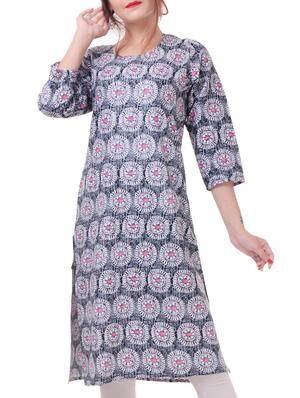Printed straight kurta - 15620809 - Standard Image - 1