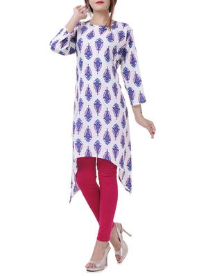 Printed asymmetric kurta - 15620813 - Standard Image - 1