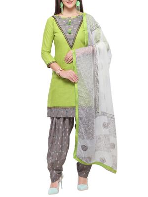 Printed unstitched salwar suit - 15620816 - Standard Image - 1