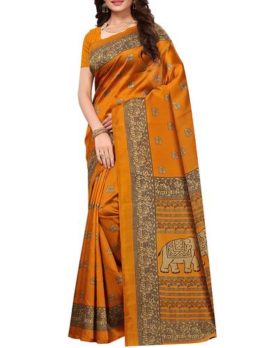 conversational printed saree with blouse - 15620820 - Very Small Image - 1