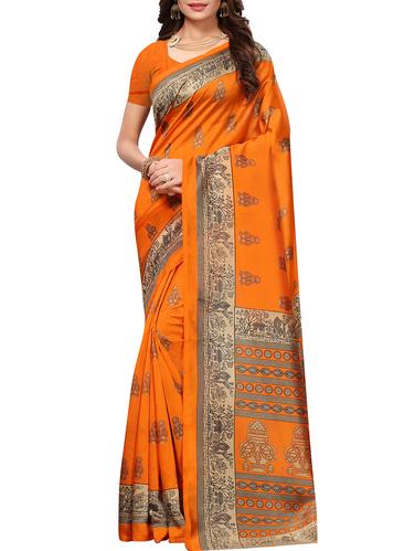 conversational printed saree with blouse - 15620821 - Very Small Image - 1