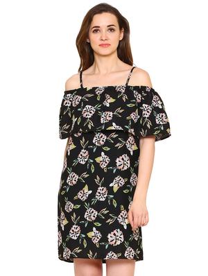 overlay floral a-line dress - 15620825 - Standard Image - 1