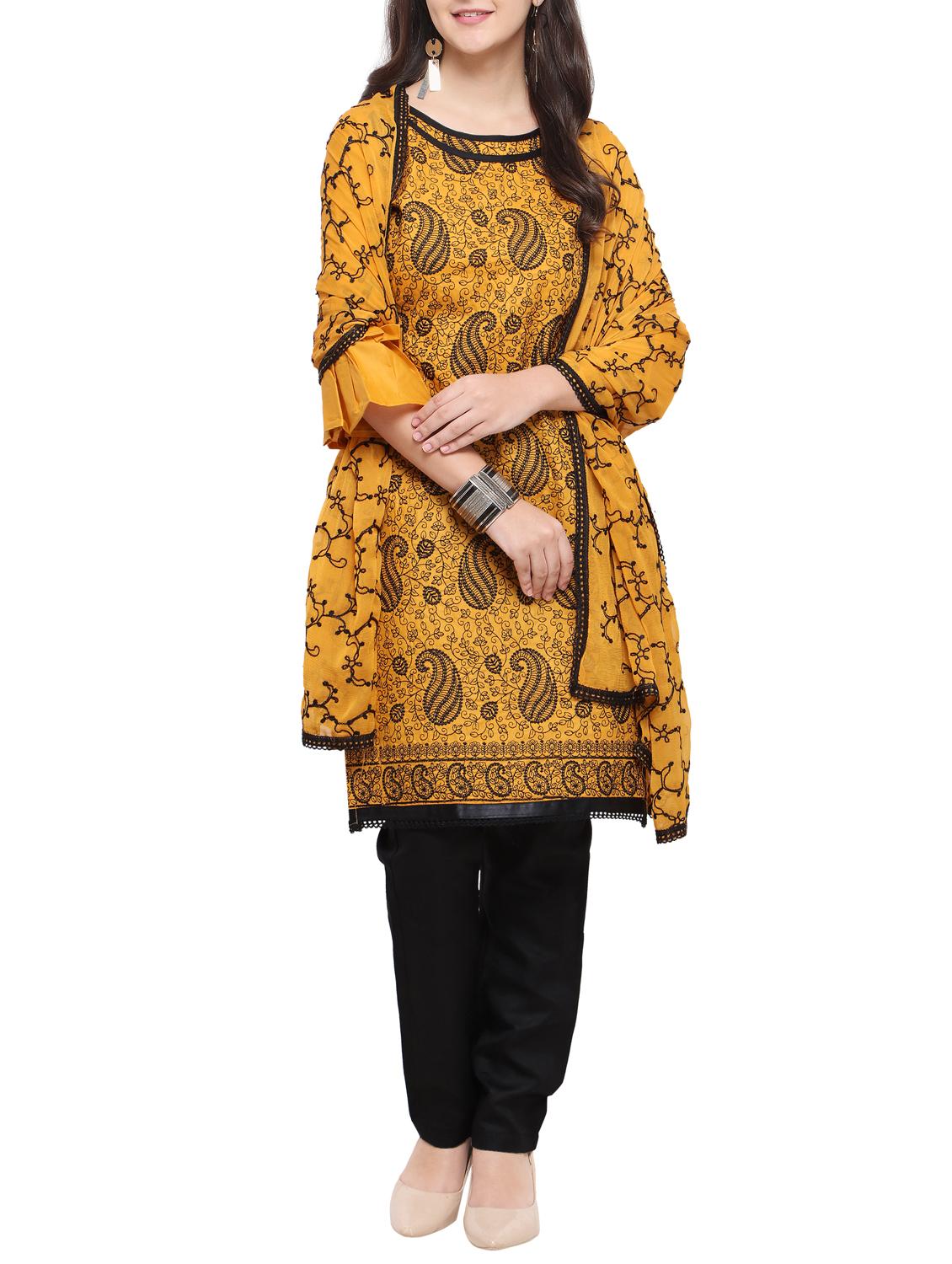 Embroidered unstitched pant suit - 15620836 - Zoom Image - 1