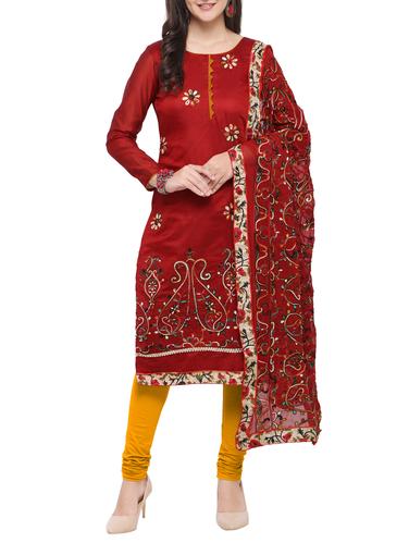 Embroidered unstitched pant suit - 15620837 - Very Small Image - 1