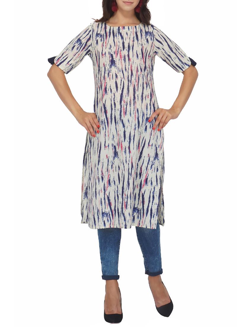 Shibori straight kurta - 15620845 - Zoom Image - 1