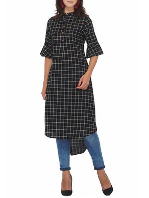 Checkered high-low kurta - 15620850 - Standard Image - 1