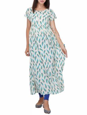 Flared printed draw code kurta - 15620852 - Standard Image - 1