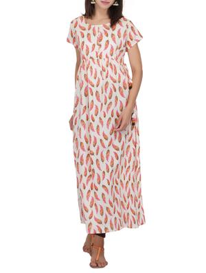 Flared slit printed draw code kurta - 15620854 - Standard Image - 1