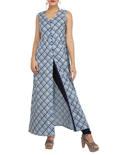 High - slit printed kurta - 15620855 - Very Small Image - 1