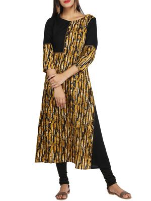 Printed a-line kurta with tassels - 15620863 - Standard Image - 1
