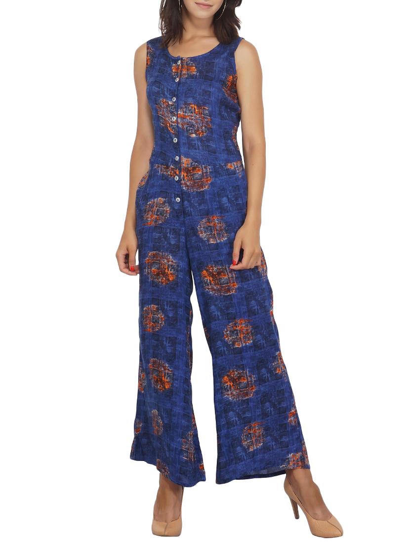 button detail full length jumpsuit - 15620866 - Zoom Image - 1
