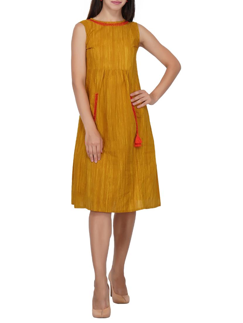 tassel detail pocket a-line dress - 15620871 - Zoom Image - 1