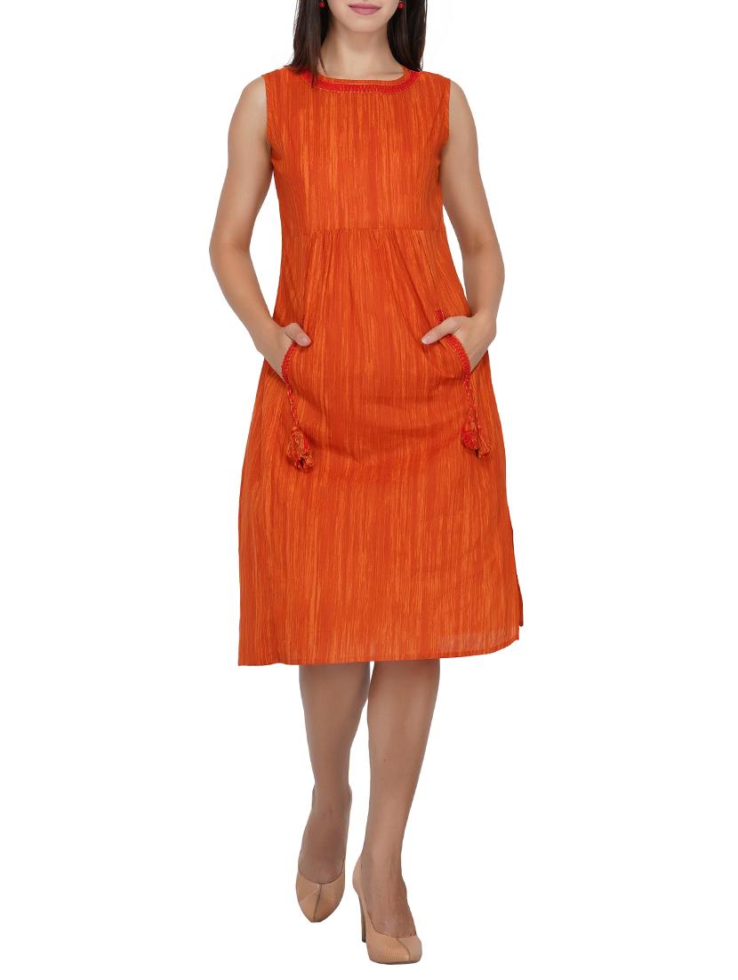 tassel detail pocket a-line dress - 15620872 - Zoom Image - 1