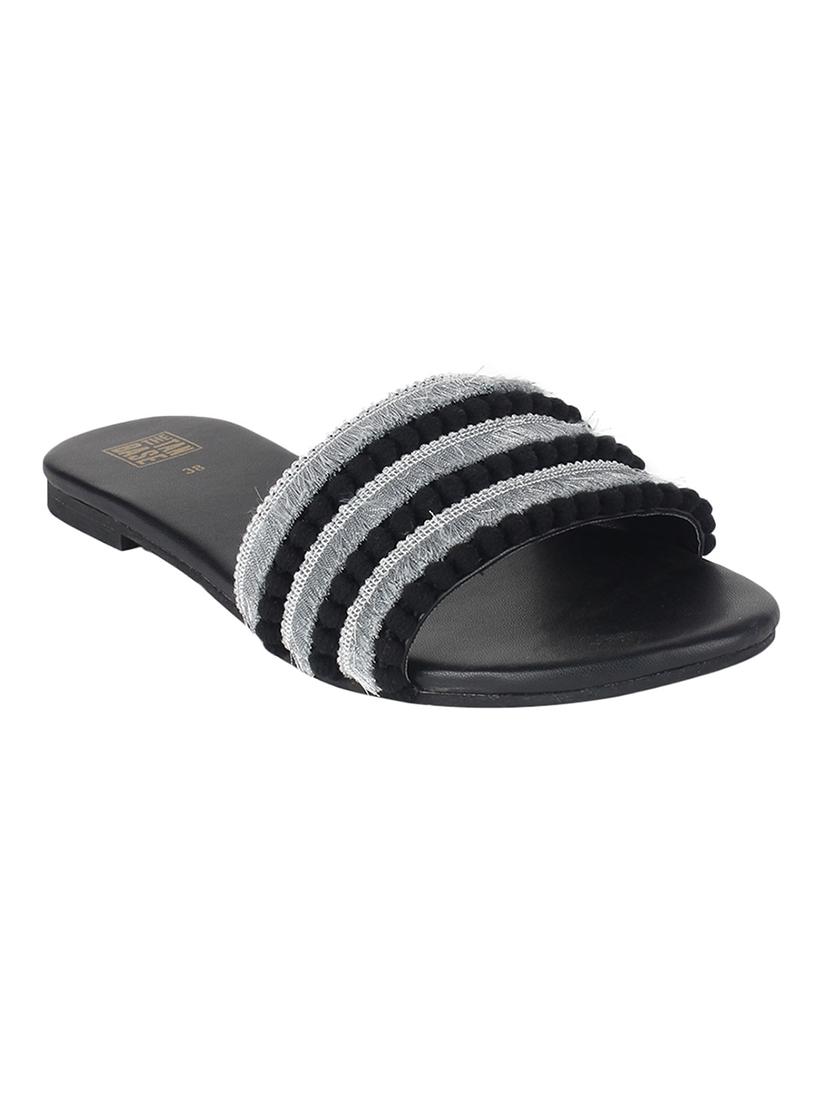 black slip on sandals - 15620885 - Zoom Image - 1