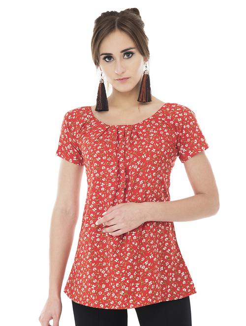 Pleated floral top - 15621033 - Standard Image - 1