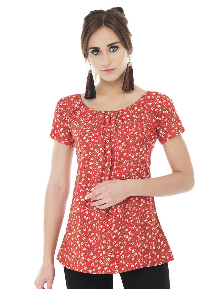 Pleated floral top - 15621033 - Zoom Image - 1