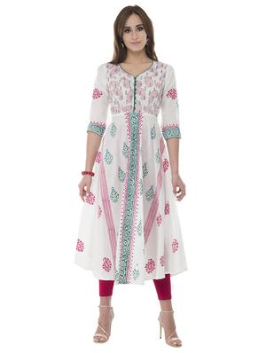 A-line block print kurta - 15621077 - Standard Image - 1