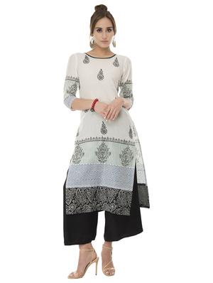 Block print straight kurta - 15621081 - Standard Image - 1