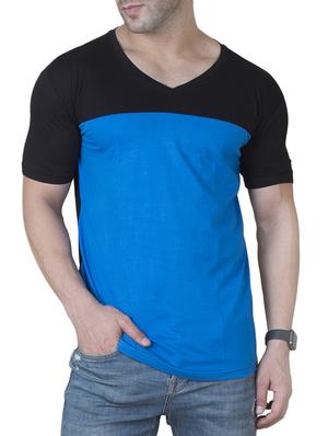 blue cotton cut & sew t-shirt - 15621090 - Standard Image - 1
