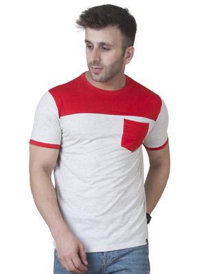 grey cotton color block t-shirt - 15621092 - Standard Image - 1
