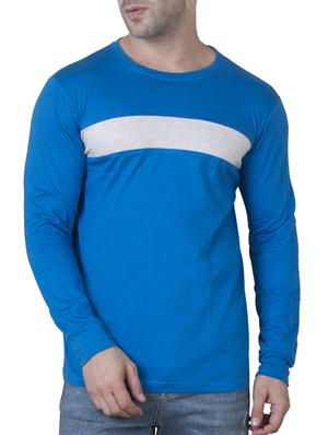 blue cotton cut & sew t-shirt - 15621100 - Standard Image - 1