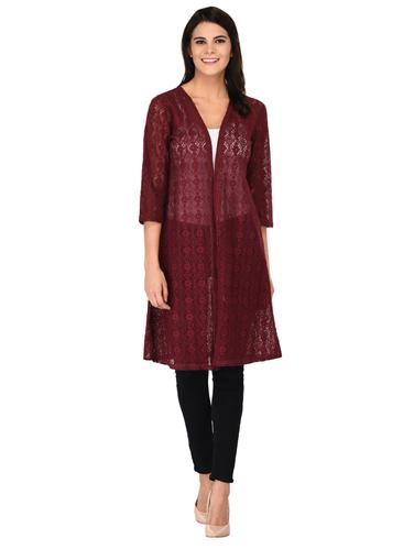 maroon lace shrug - 15621186 - Very Small Image - 1