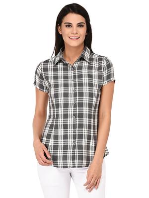 short sleeve checkered shirt - 15621190 - Standard Image - 1