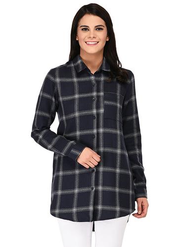 pocket patch checkered asymmetric shirt - 15621193 - Very Small Image - 1