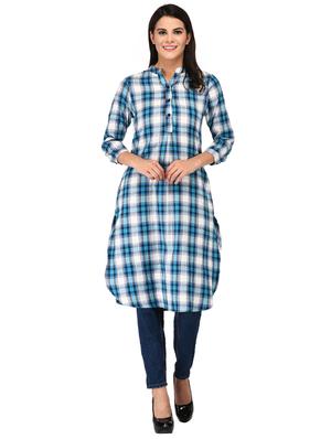button detail glen plaid tunic - 15621206 - Standard Image - 1