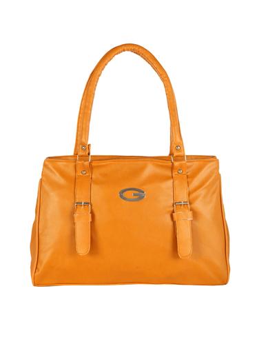 orange leatherette (pu) regular handbag - 15621244 - Very Small Image - 1