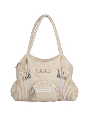beige leatherette (pu) regular handbag - 15621248 - Standard Image - 1