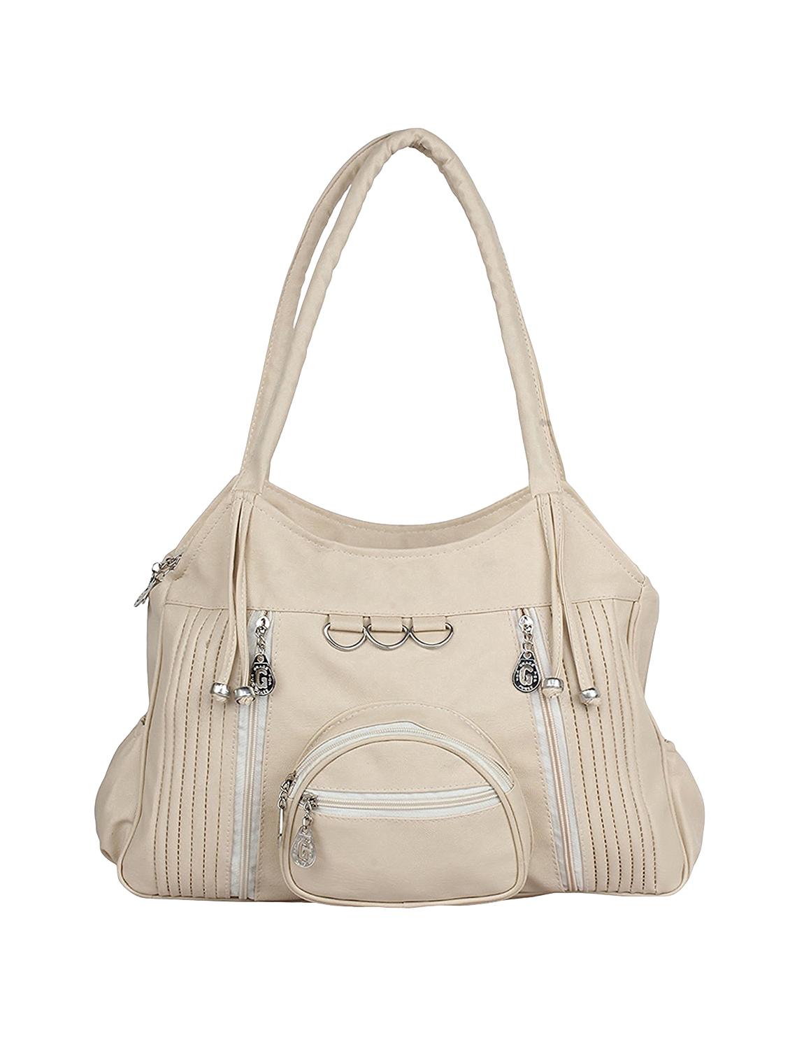 beige leatherette (pu) handbag